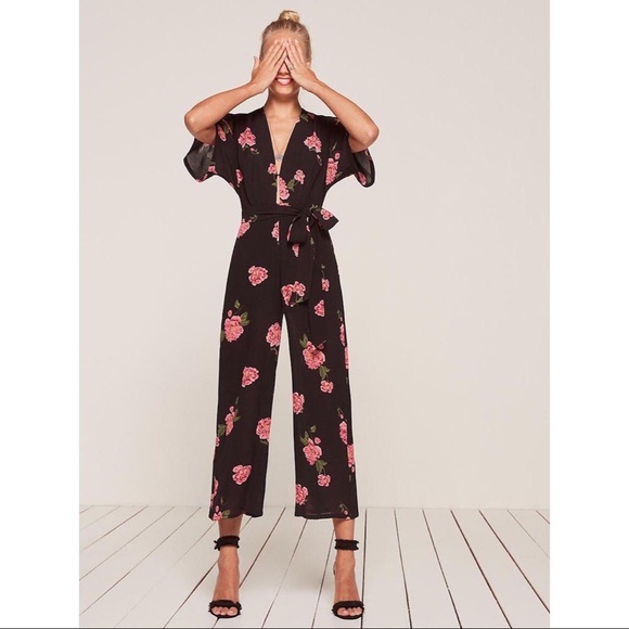 Lush Pants - LUSH front cutout Floral Culotte Jumpsuit